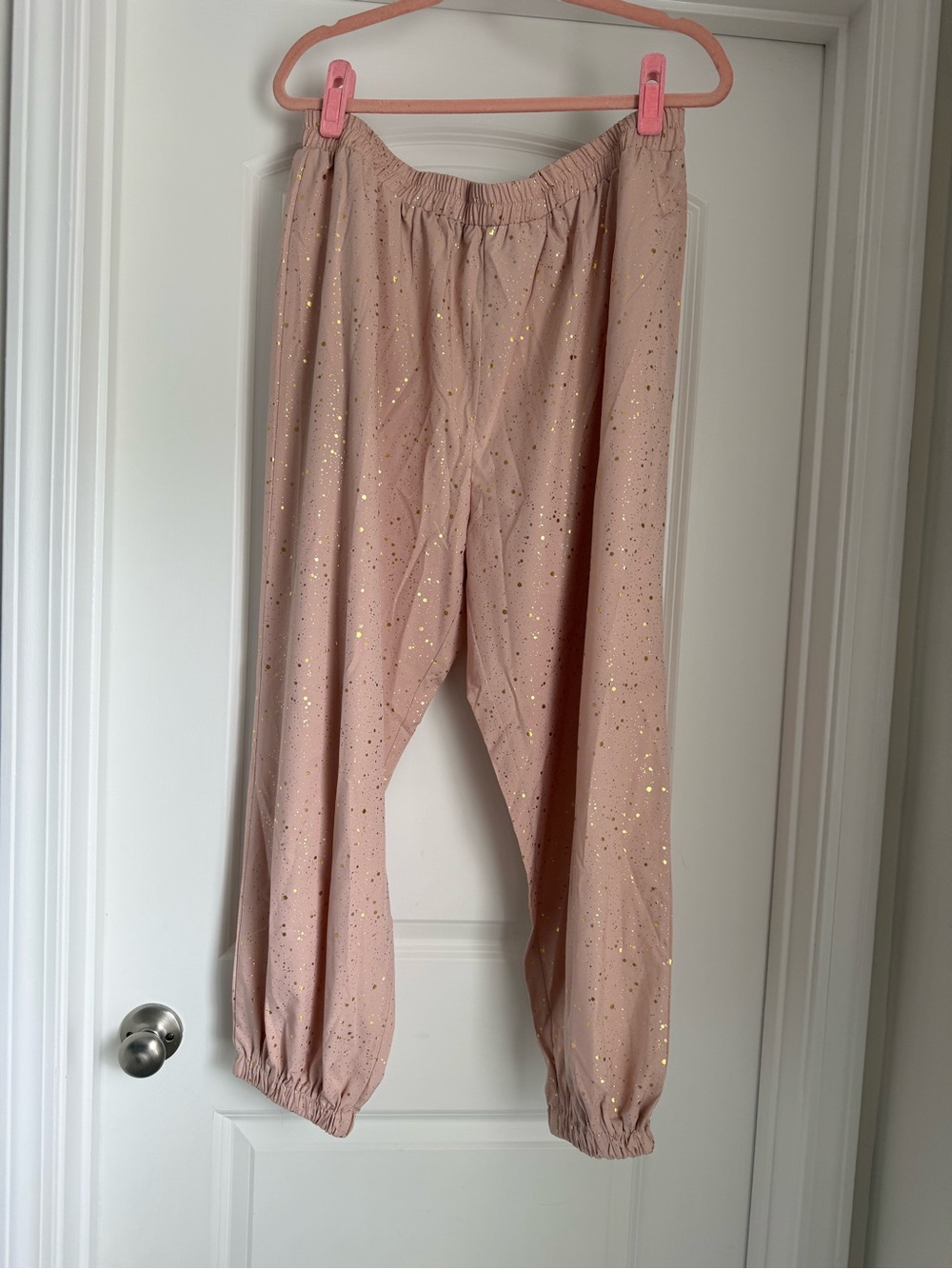 SHEIN Pink Jogger Pants with Gold Flecks